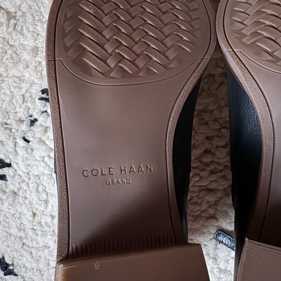 Cole Haan women's size 7.5B black leather Maci booties goth whimsigoth minimal - Picture 6 of 9